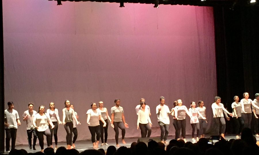 LHS+dancers+raise+their+hands+as+part+of+their+routine+in+the+Winter+Dance+Concert+on+January+12%2C+2017.