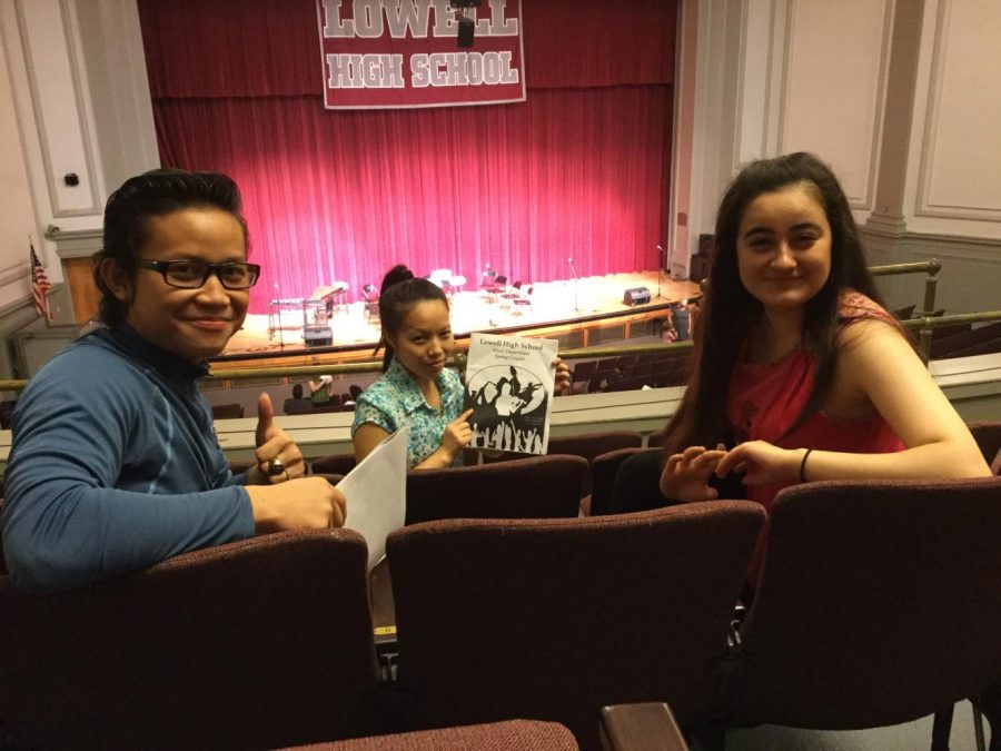 Jan Son and Say Paw from Burma joined Arjina from Syria for their first concert theatre from the balcony of the Cyrus Irish Auditorium on Friday night at the LHS Spring Concert.